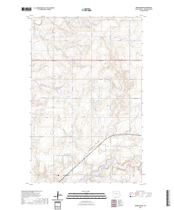 US Topo 7.5-minute map for Spring Brook ND