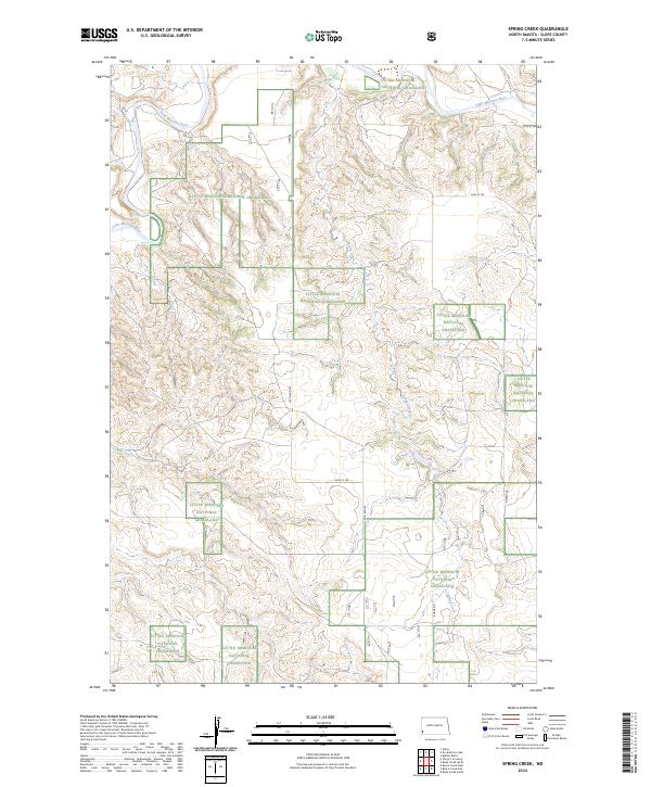 US Topo 7.5-minute map for Spring Creek ND