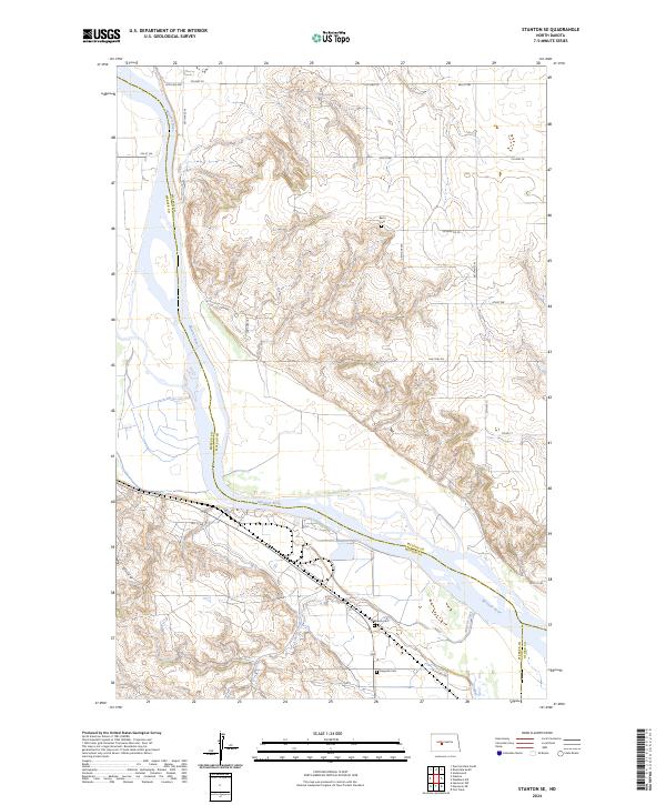 US Topo 7.5-minute map for Stanton SE ND