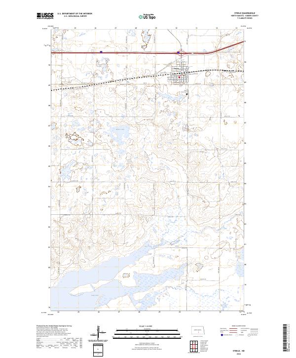 US Topo 7.5-minute map for Steele ND