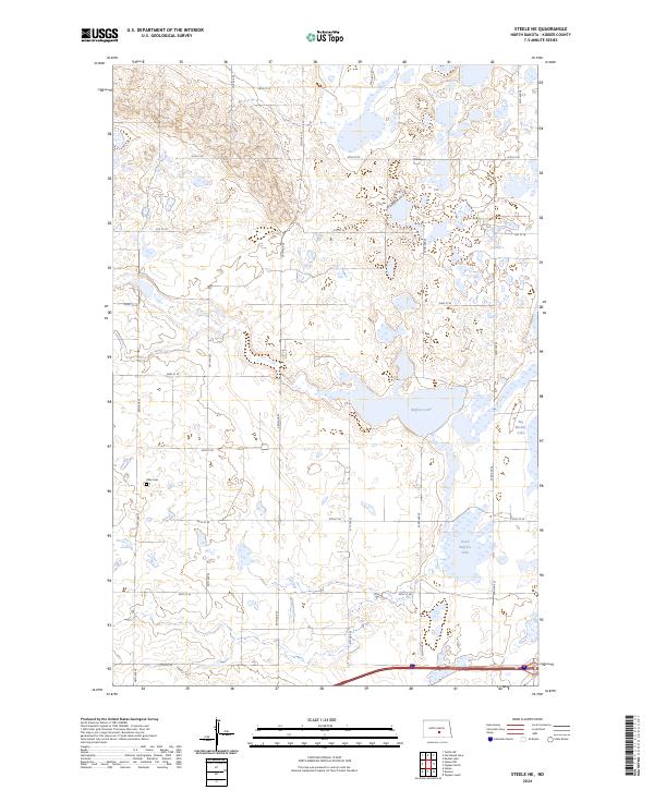 US Topo 7.5-minute map for Steele NE ND