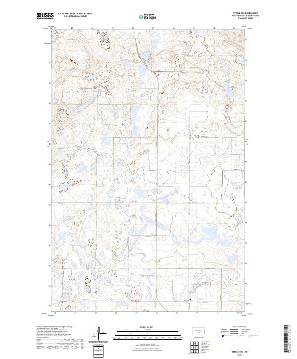 US Topo 7.5-minute map for Steele NW ND