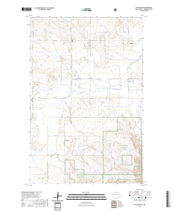 US Topo 7.5-minute map for Stocke Butte ND