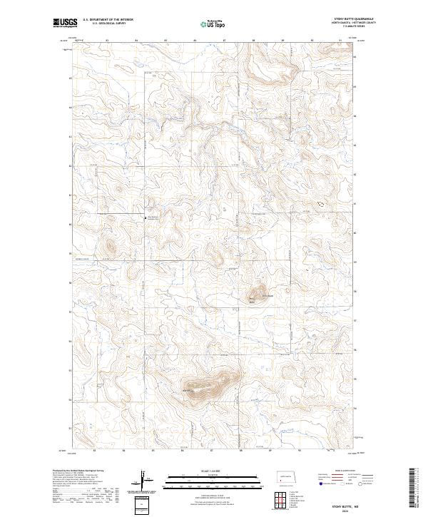 US Topo 7.5-minute map for Stony Butte ND