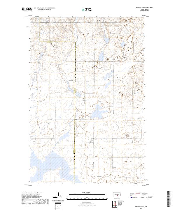 US Topo 7.5-minute map for Stony Slough ND