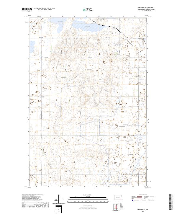 US Topo 7.5-minute map for Straubville ND