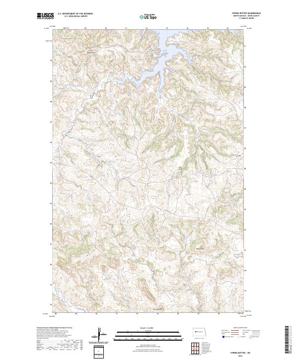 US Topo 7.5-minute map for String Buttes ND