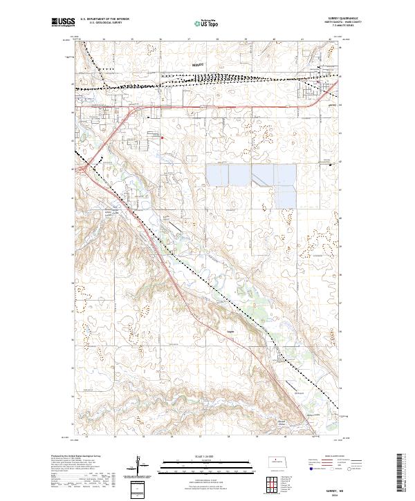 US Topo 7.5-minute map for Surrey ND