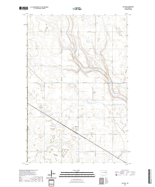 US Topo 7.5-minute map for Sutton ND
