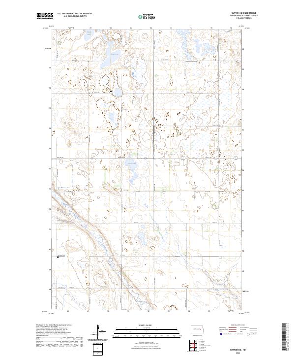 US Topo 7.5-minute map for Sutton NE ND