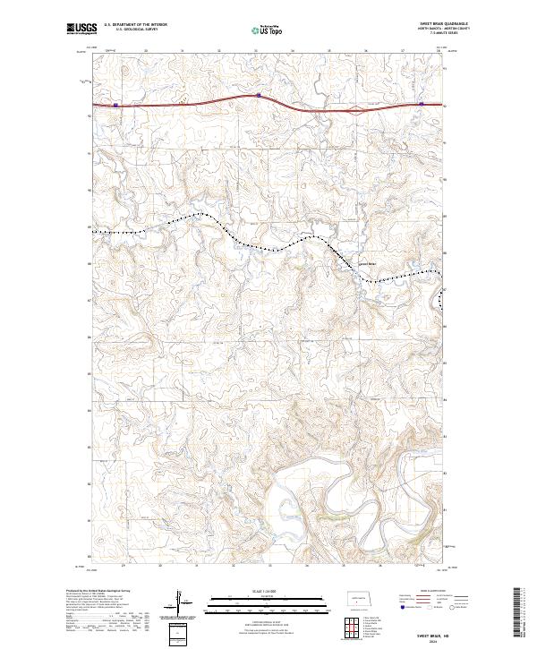 US Topo 7.5-minute map for Sweet Briar ND