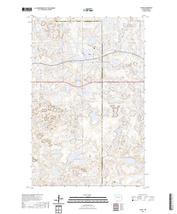 US Topo 7.5-minute map for Tagus ND