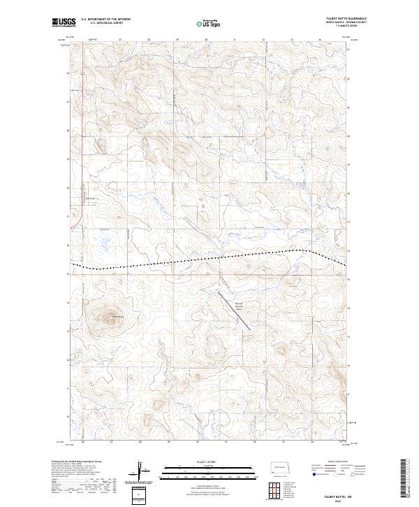 US Topo 7.5-minute map for Talbot Butte ND