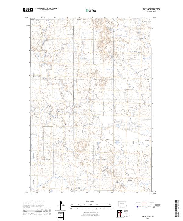 US Topo 7.5-minute map for Taylor Butte ND