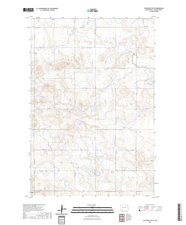 US Topo 7.5-minute map for Taylor Butte SE ND