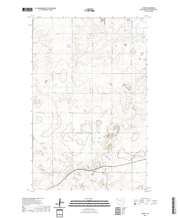 US Topo 7.5-minute map for Temple ND