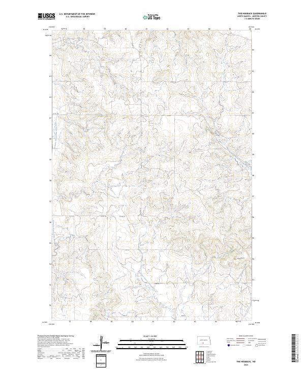 US Topo 7.5-minute map for The Hogback ND