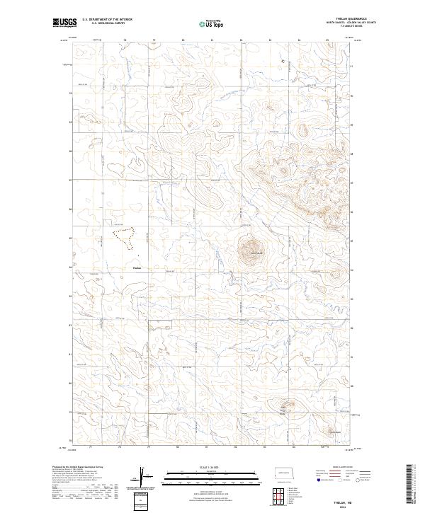 US Topo 7.5-minute map for Thelan ND