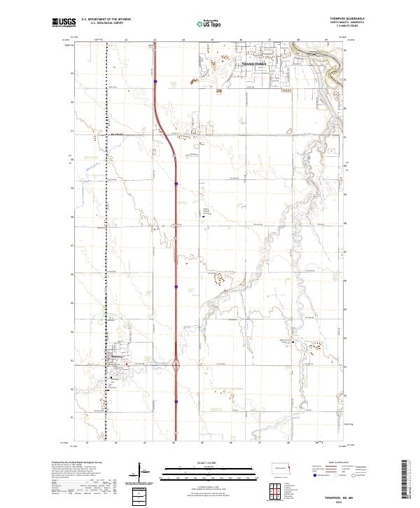 US Topo 7.5-minute map for Thompson NDMN