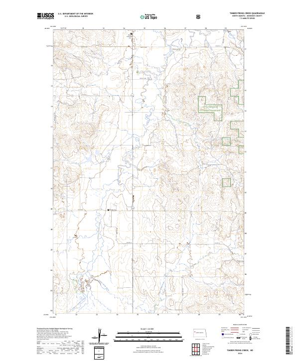 US Topo 7.5-minute map for Timber Prong Creek ND