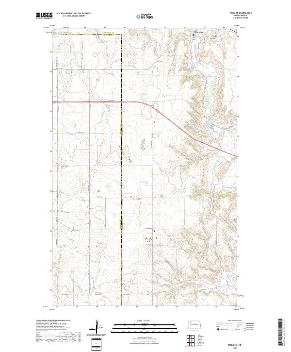 US Topo 7.5-minute map for Tioga SE ND