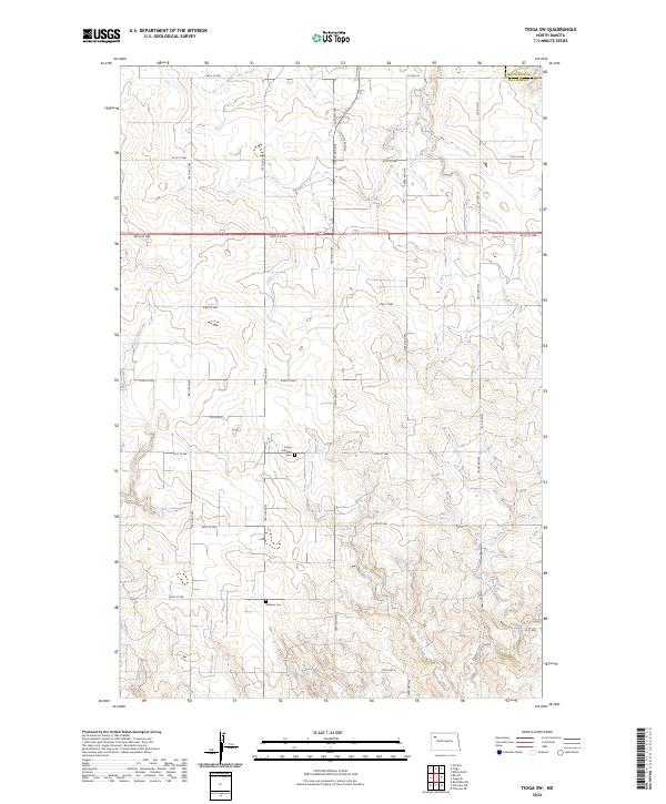 US Topo 7.5-minute map for Tioga SW ND