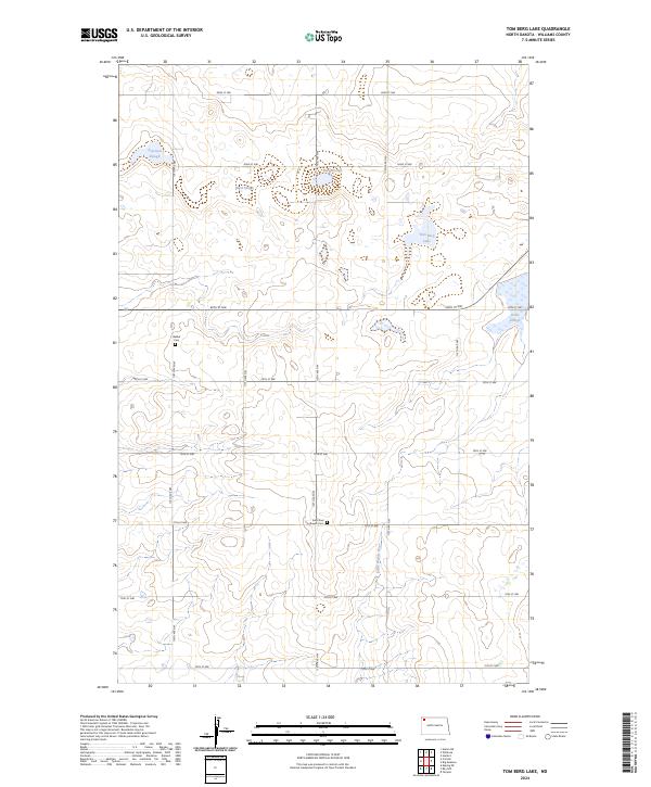 US Topo 7.5-minute map for Tom Berg Lake ND