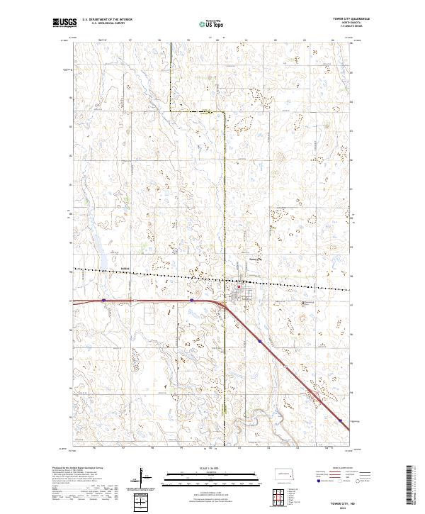 US Topo 7.5-minute map for Tower City ND