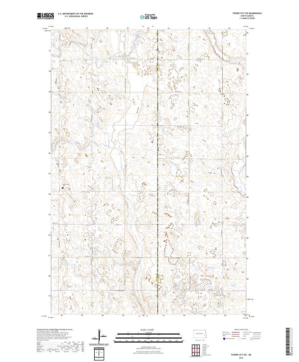 US Topo 7.5-minute map for Tower City SW ND