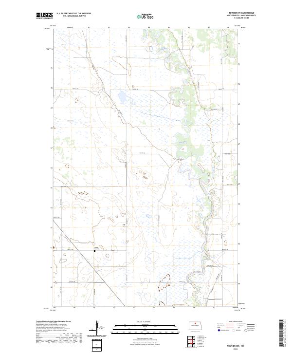 US Topo 7.5-minute map for Towner NW ND