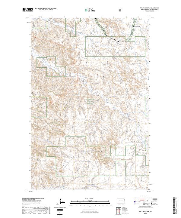 US Topo 7.5-minute map for Tracy Mountain ND