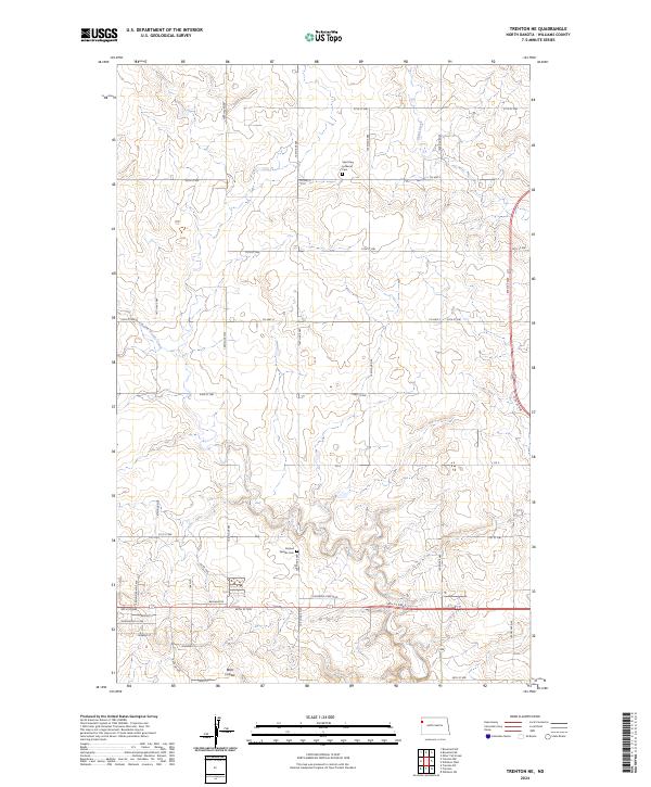 US Topo 7.5-minute map for Trenton NE ND