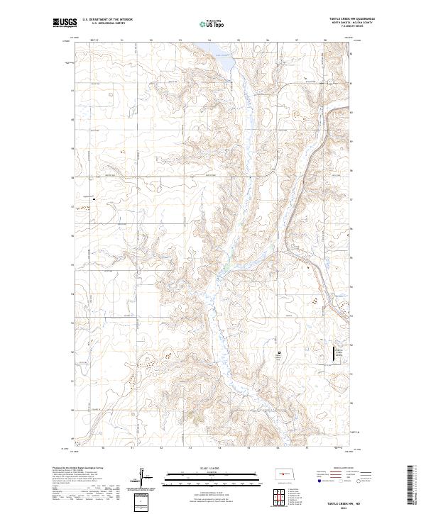 US Topo 7.5-minute map for Turtle Creek NW ND