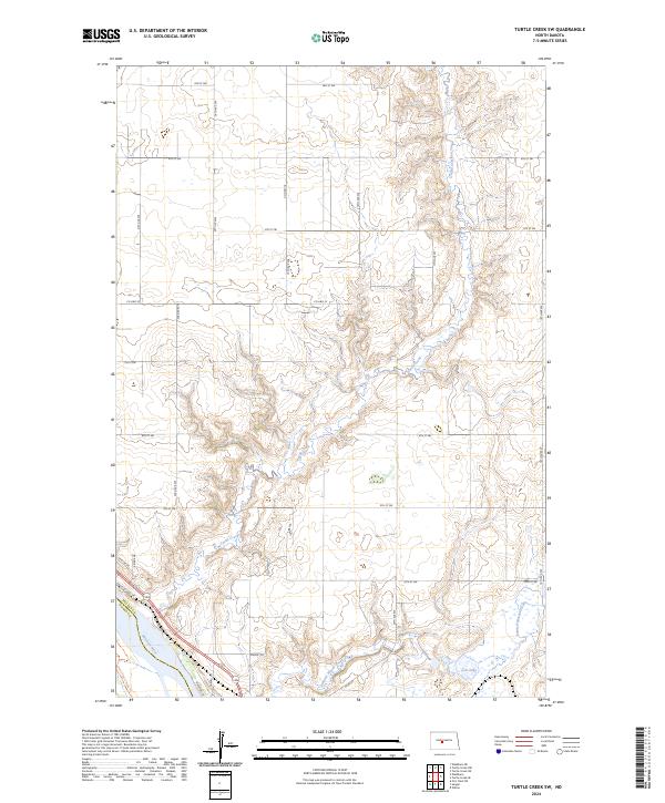 US Topo 7.5-minute map for Turtle Creek SW ND