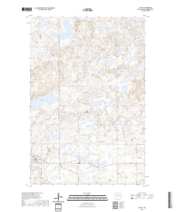 US Topo 7.5-minute map for Tuttle ND