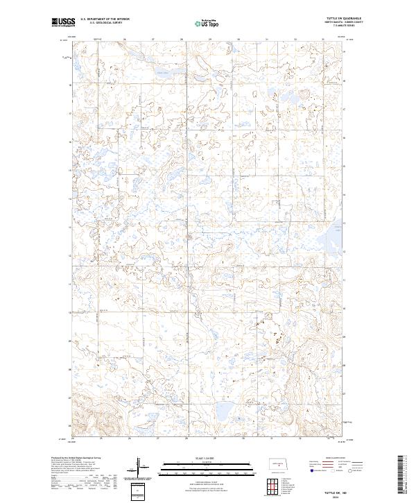 US Topo 7.5-minute map for Tuttle SW ND