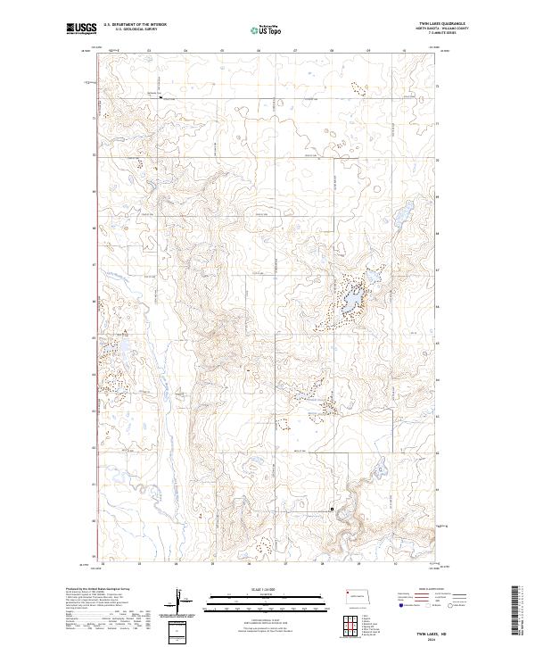 US Topo 7.5-minute map for Twin Lakes ND