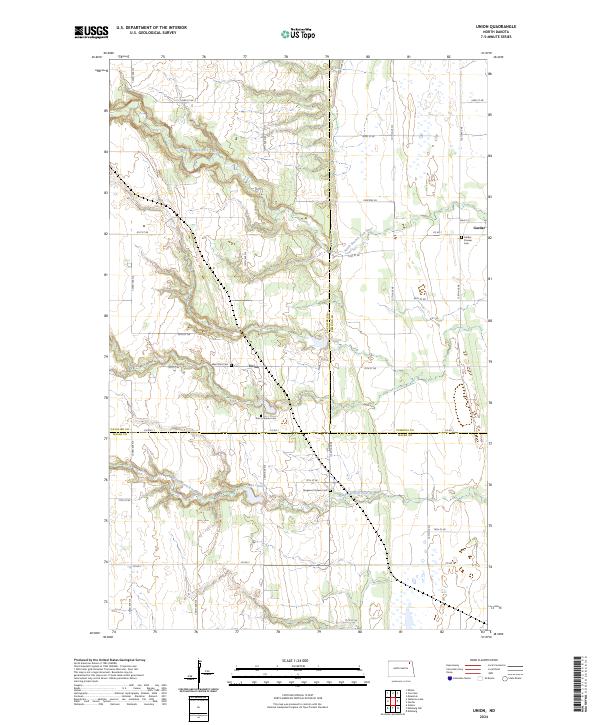 US Topo 7.5-minute map for Union ND