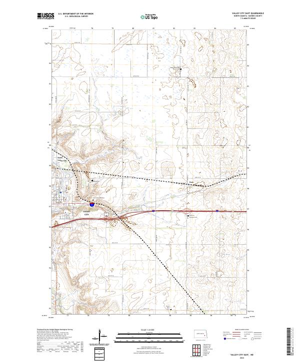 US Topo 7.5-minute map for Valley City East ND