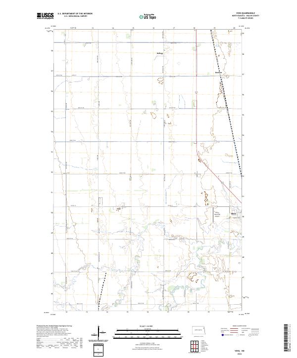 US Topo 7.5-minute map for Voss ND