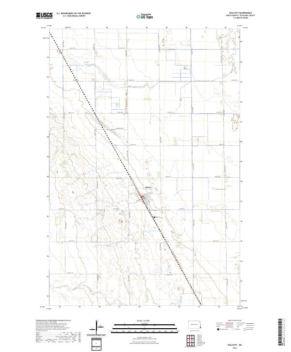 US Topo 7.5-minute map for Walcott ND