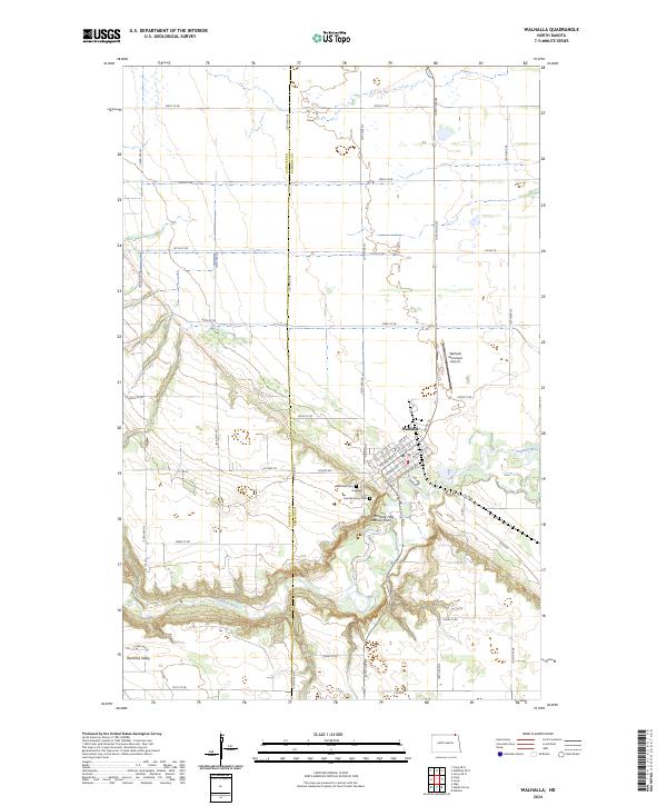 US Topo 7.5-minute map for Walhalla ND