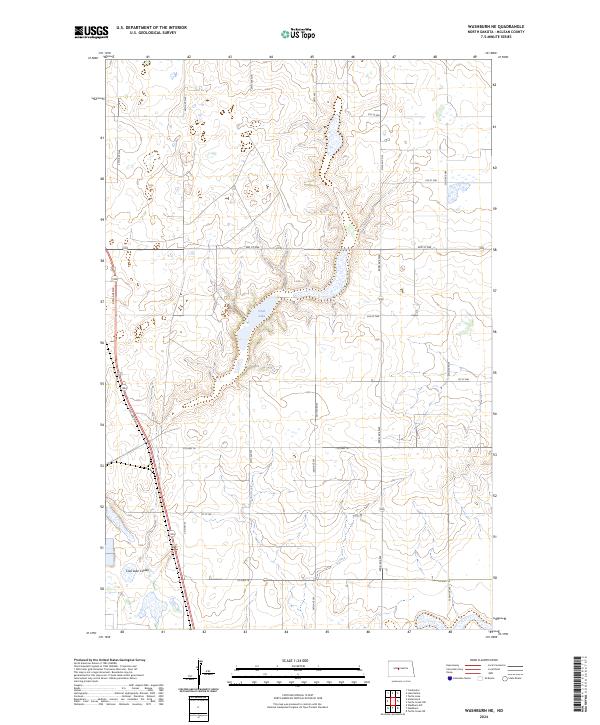 US Topo 7.5-minute map for Washburn NE ND