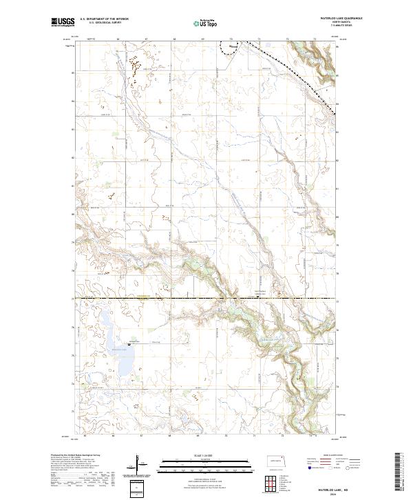 US Topo 7.5-minute map for Waterloo Lake ND