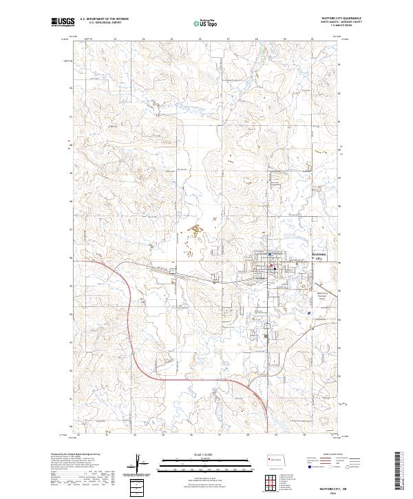 US Topo 7.5-minute map for Watford City ND
