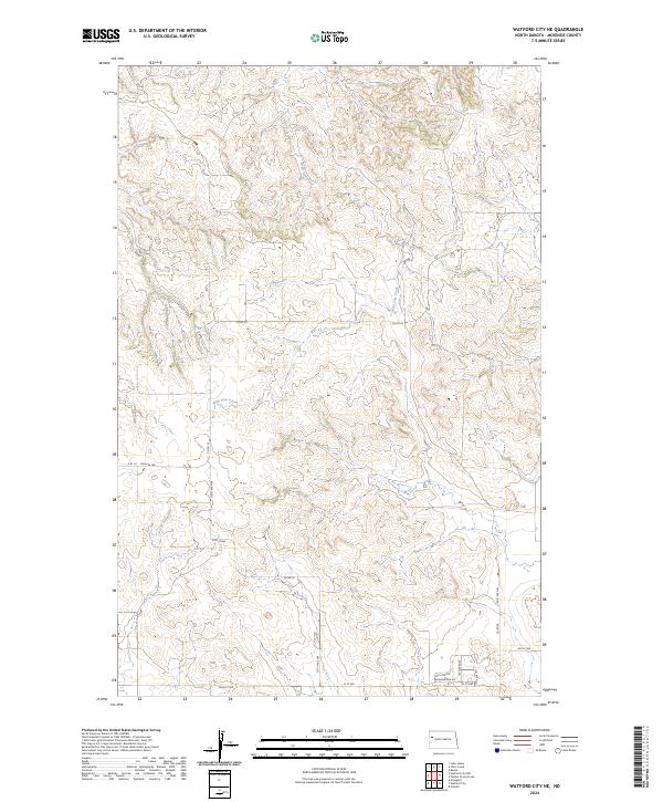 US Topo 7.5-minute map for Watford City NE ND