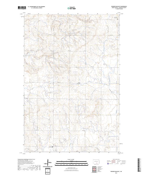 US Topo 7.5-minute map for Weisser Dam East ND