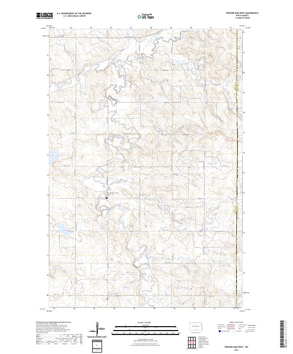 US Topo 7.5-minute map for Weisser Dam West ND