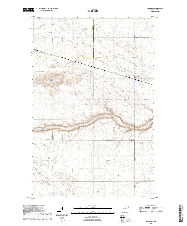 US Topo 7.5-minute map for Wellsburg ND