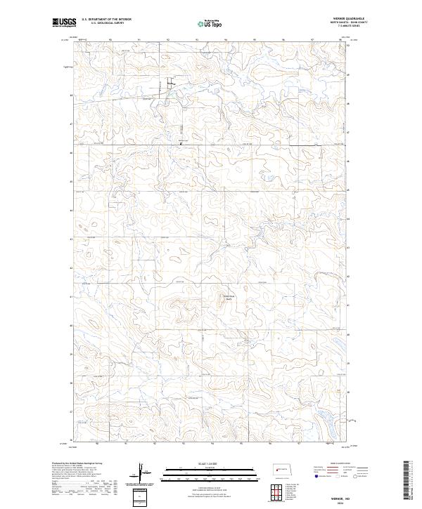 US Topo 7.5-minute map for Werner ND